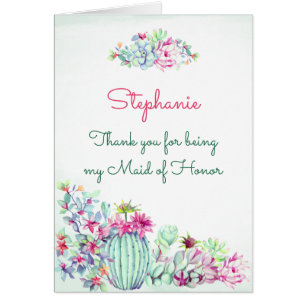 Maid of Honor Bedankt Cactus & Succulents