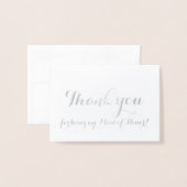 Maid of Honor Bedankt Silver Folie Kaarten (Voorkant met envelop)