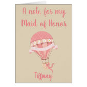Maid of Honor Bedankt voor de hete luchtballon (Voorkant)