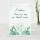Maid of Honor Bedankt White Calla Lily (Voorkant)