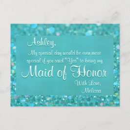 Maid of Honor beroemd gemaakt door Emerald Green Uitnodiging Briefkaart