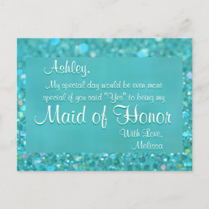 Maid of Honor beroemd gemaakt door Emerald Green Uitnodiging Briefkaart