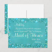 Maid of Honor beroemd gemaakt door Emerald Green Uitnodiging Briefkaart (Voorkant / Achterkant)