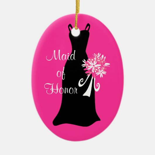 Maid of Honor Black Dress Ornament (Voorkant)