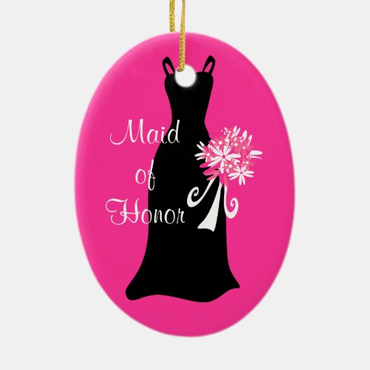 Maid of Honor Black Dress Ornament (Achterkant)