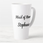 Maid of Honor Black Elegant Script Weddings Latte Mok (Rechterhoek)