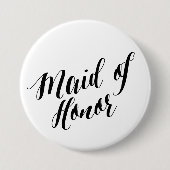 Maid of Honor Black Script Button (Voorkant)
