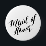 Maid of Honor Black Script Button<br><div class="desc"></div>