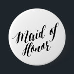 Maid of Honor Black Script Button<br><div class="desc"></div>