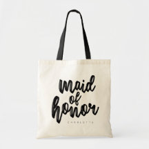 Maid of Honor Black Script Canvas tas -