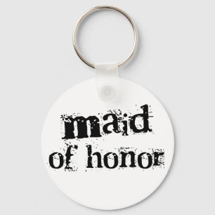 Maid of Honor Black Text Sleutelhanger