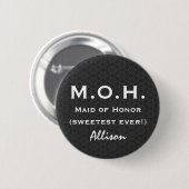 Maid of Honor Black White Wedding V05 Ronde Button 5,7 Cm (Voorkant /achterkant)