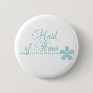 Maid of Honor Blauwgroen Elegance Ronde Button 5,7 Cm