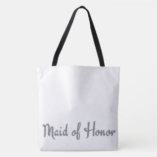 Maid of Honor bling met aangepaste achtergrondkleu Tote Bag
