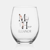 Maid of Honor Bloemenbrief Bruidsfeest Bruiloft Wijnglas Zonder Voet (Voorkant)