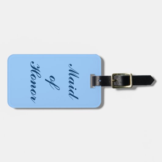 Maid of Honor, Blue Scroll Bagagelabel in het blau (Voorkant horizontaal)