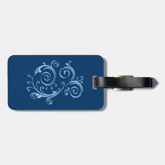 Maid of Honor, Blue Scroll Bagagelabel in het blau (Achterkant horizontaal)