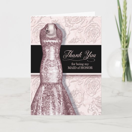 Maid of Honor Blush Pink Bedankkaart (Voorkant)