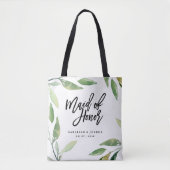 Maid of Honor Bohemian Leaves Bruiloft Canvas tas (Voorkant)