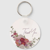 Maid of Honor Bourgondië Bos Bloemen Bruiloft Gift Sleutelhanger (Achterkant)
