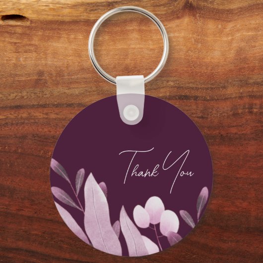 Maid of Honor Bourgondië Grote bladeren Bruiloft G Sleutelhanger (Achterkant)