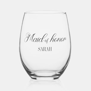Maid of Honor Bridal Party Bachelorette Weekend Wijnglas Zonder Voet