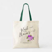 Maid of Honor - Bridal Party - Purple Flowers Tote Bag (Achterkant)