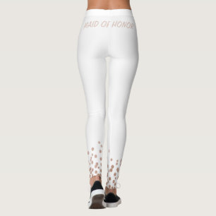 Maid of Honor Bridal Roos Gold Glitter Leggings