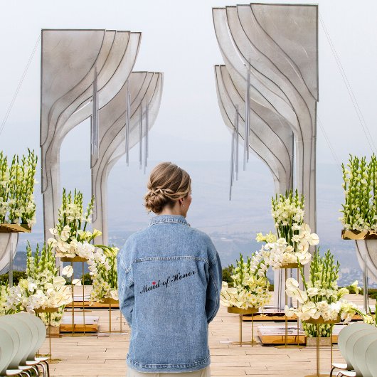 Maid of Honor Bridal Wedding Bachelorette Party Denim Jacket