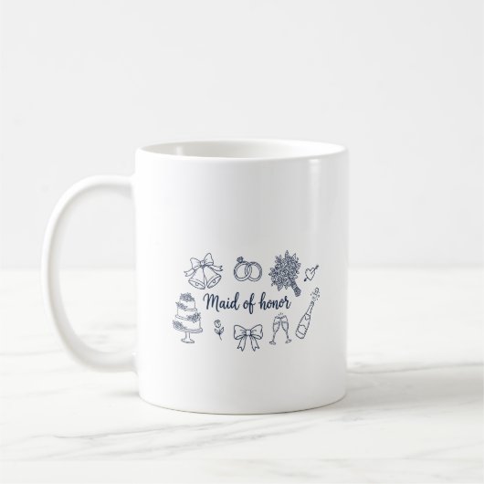 Maid of Honor Bridesmaid Bridal Party Wedding Koffiemok (Links)