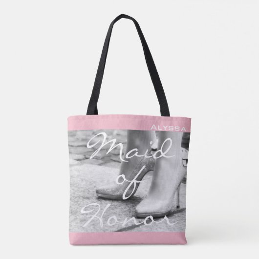 Maid of Honor Bridesmaid High Heels Canvas tas (Achterkant)