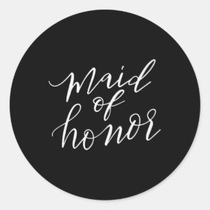 Maid Of Honor Bruid Bruidsbruid Bruidegom Grappig  Ronde Sticker