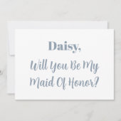 Maid of Honor Bruidsmeisje Dusty Blue Cool Bruilof Kaart (Voorkant)
