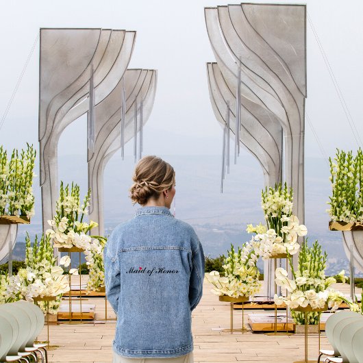 Maid of Honor Bruiloft Bruids Bachelorette Party Denim Jacket