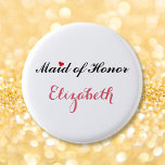 Maid of Honor Bruiloft Bruids Bachelorette Party Ronde Button 3,2 Cm<br><div class="desc">Mooie,  elegante,  leuke,  coole,  aangepaste,  gepersonaliseerde,  stijlvolle ronde pinback knop voor de Maid of Honor voor vrijgezellenfeest,  vrijgezellenfeest,  bruiloftsfeest.</div>