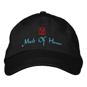 Maid of Honor bruiloft in het zwart Geborduurde Pet