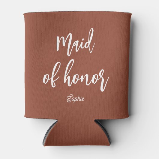 Maid of Honor Bruiloft Terracotta Blikjeskoeler (Voorkant)