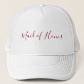 Maid of Honor Burgundy Script Trucker Pet (Voorkant)