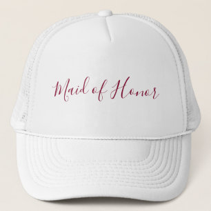 Maid of Honor Burgundy Script Trucker Pet