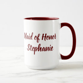 Maid of Honor Burgundy Script Weddings Mok