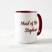 Maid of Honor Burgundy Script Weddings Mok (Voorkant rechts)