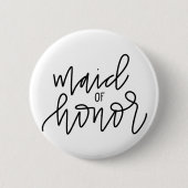 Maid of Honor Calligraphy 2¼ Inch Round Button (Voorkant)