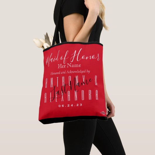 Maid of Honor Champagne Label HAMbyWG Canvas tas (Dichtbij)