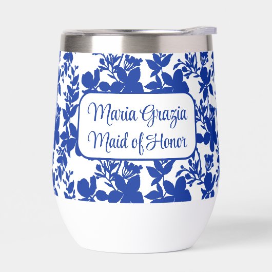 Maid of Honor Chic Wit Blauw Bloemen (Links)