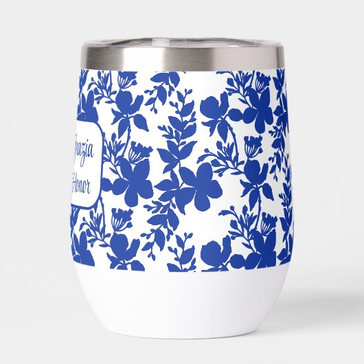 Maid of Honor Chic Wit Blauw Bloemen (Achterkant)