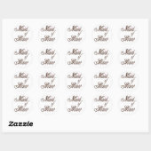 Maid of Honor Classy Browns Ronde Sticker (Vel)