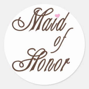 Maid of Honor Classy Browns Ronde Sticker