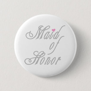 Maid of Honor Classy Grays Ronde Button 5,7 Cm