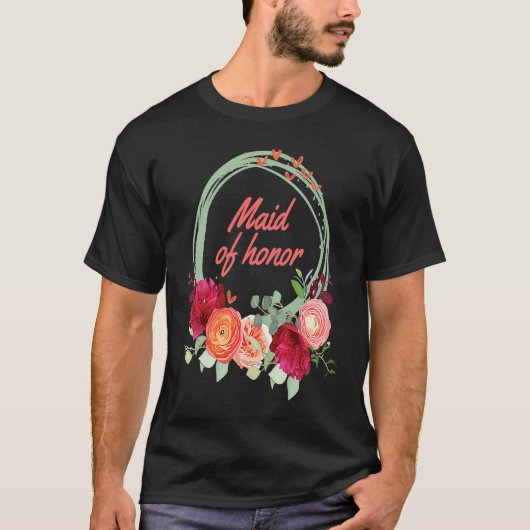 Maid of Honor Cute for Wedding Party T-shirt (Voorkant)