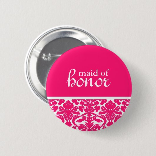 Maid of Honor Damask Button (Voorkant /achterkant)